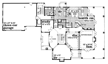 House Plan 55340 First Level Plan
