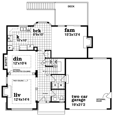 House Plan 55364 First Level Plan