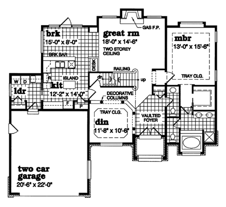 House Plan 55369 First Level Plan