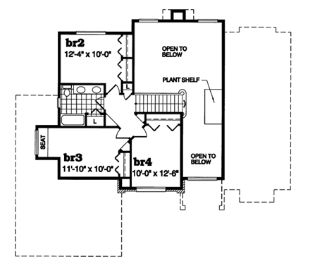 House Plan 55369 Second Level Plan