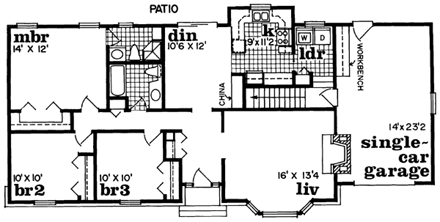 House Plan 55384 First Level Plan
