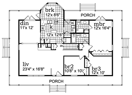 House Plan 55400 First Level Plan