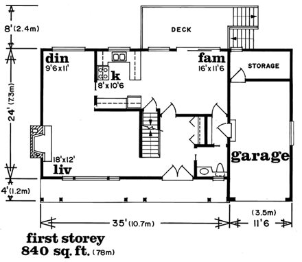 House Plan 55414 First Level Plan