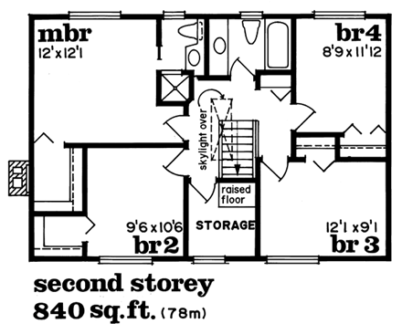 House Plan 55414 Second Level Plan