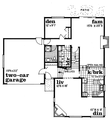 House Plan 55417 First Level Plan