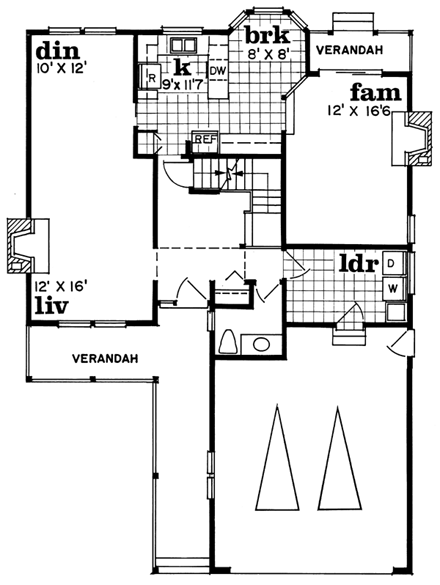 House Plan 55431 First Level Plan