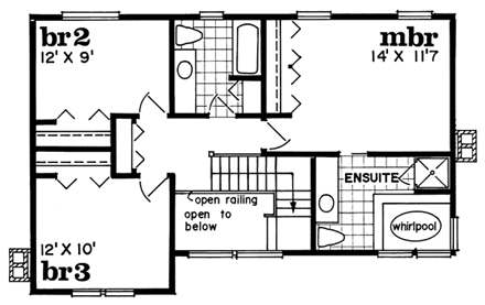 House Plan 55431 Second Level Plan