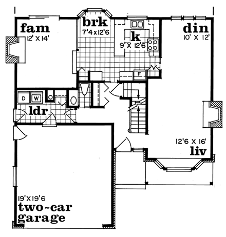 House Plan 55432 First Level Plan