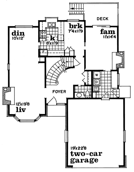 House Plan 55433 First Level Plan