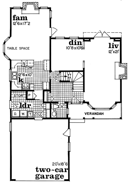 House Plan 55439 First Level Plan