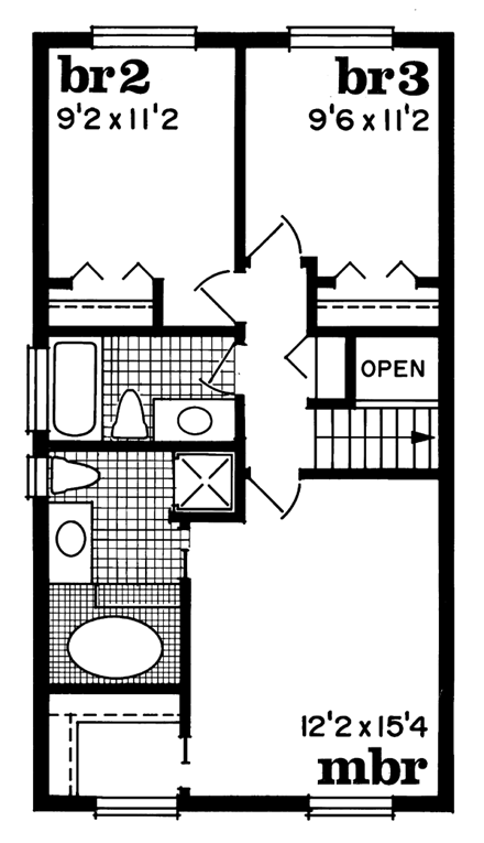 House Plan 55441 Second Level Plan