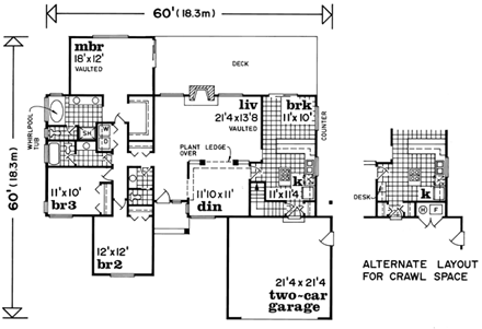 House Plan 55464 First Level Plan