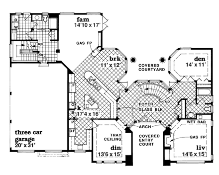 House Plan 55480 First Level Plan