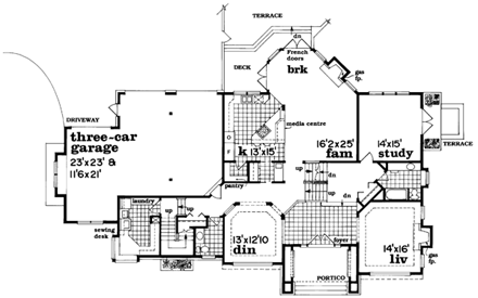 House Plan 55481 First Level Plan