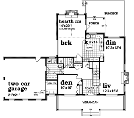 House Plan 55489 First Level Plan