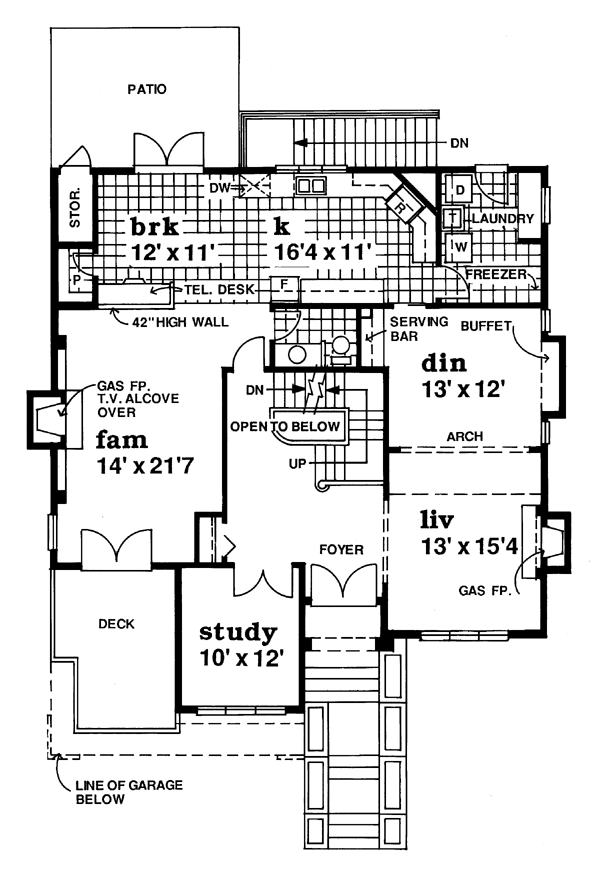 Plan 55493 | European Style with 4 Bed, 3 Bath, 3 Car Garage