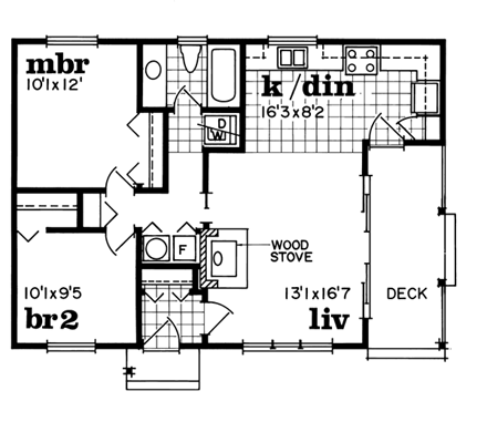 House Plan 55495 First Level Plan