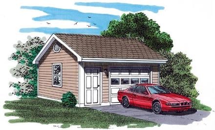 Garage Plan 55531 - 1 Car Garage Elevation