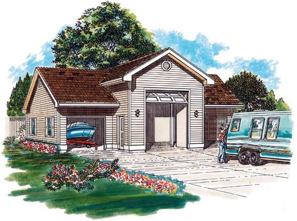 Garage Plan 55538 - 3 Car Garage Elevation