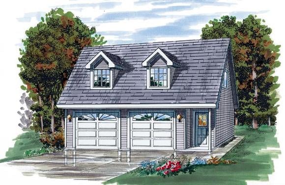 Garage Plan 55541 - 2 Car Garage Elevation