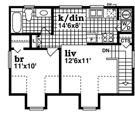 Garage Plan 55546 - 2 Car Garage Apartment Second Level Plan