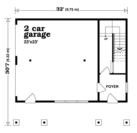 Garage Plan 55553 - 2 Car Garage Apartment First Level Plan