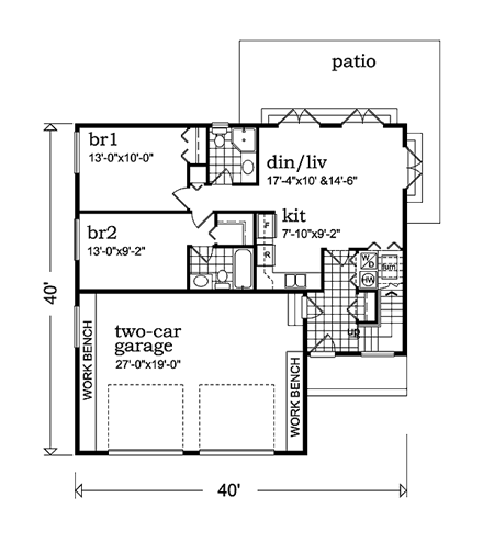 House Plan 55555 First Level Plan