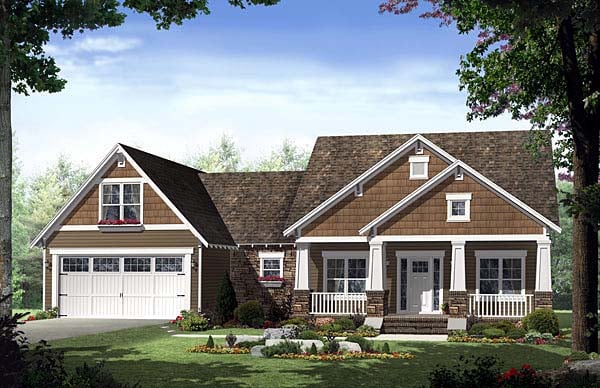 Southern Style  House Plan 55600 with 1619 Sq Ft 3 Bed 2 Bath