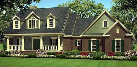 Country Farmhouse Southern Traditional Elevation of Plan 55602