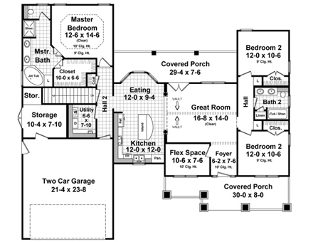 House Plan 55603 First Level Plan