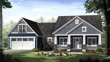 Cottage Country Craftsman Elevation of Plan 55603
