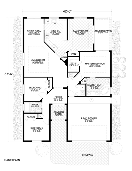 House Plan 55714 First Level Plan