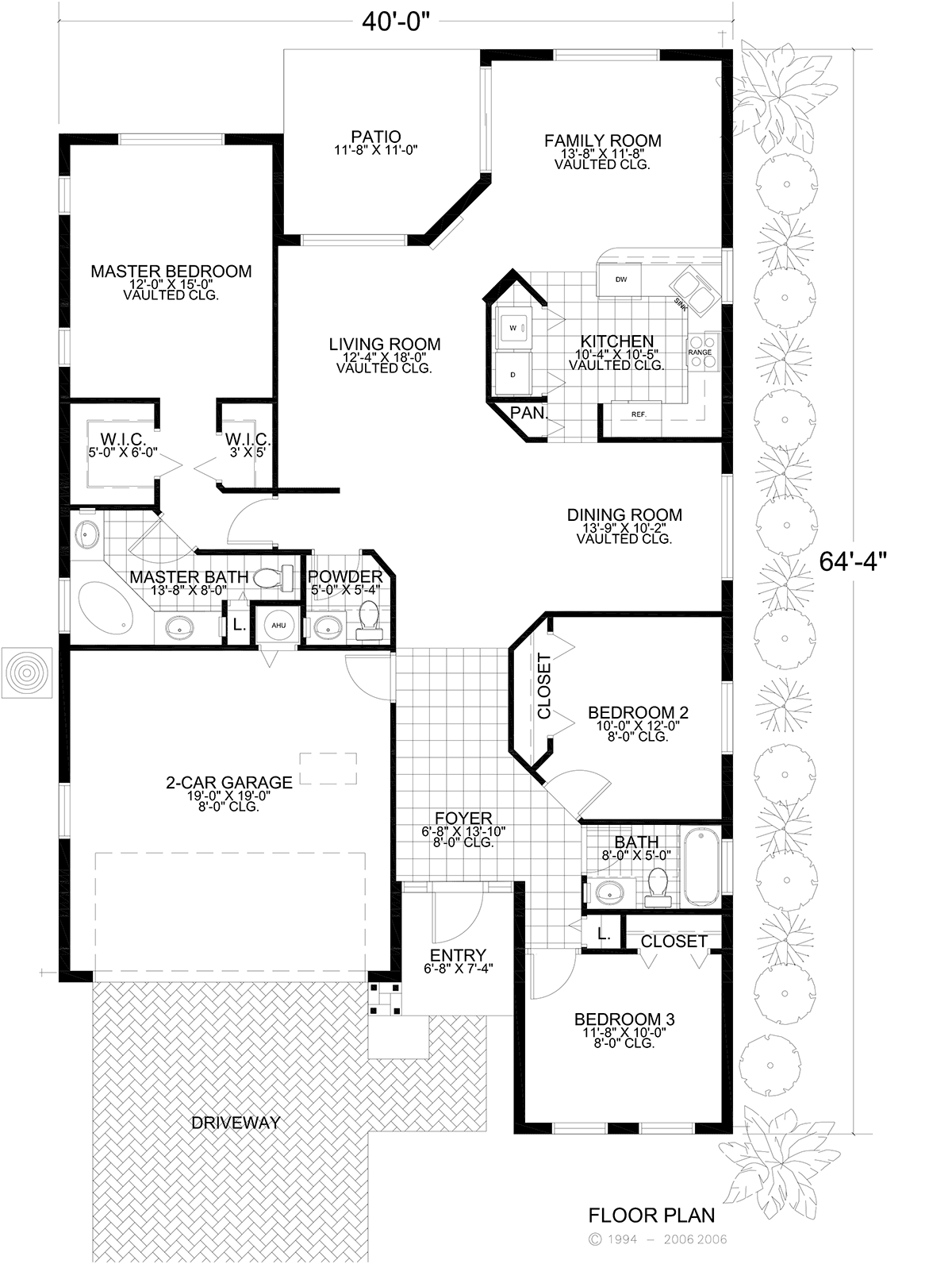 Narrow Lot One-Story Level One of Plan 55715