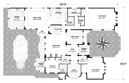 House Plan 55786 First Level Plan