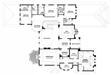 House Plan 55786 Second Level Plan