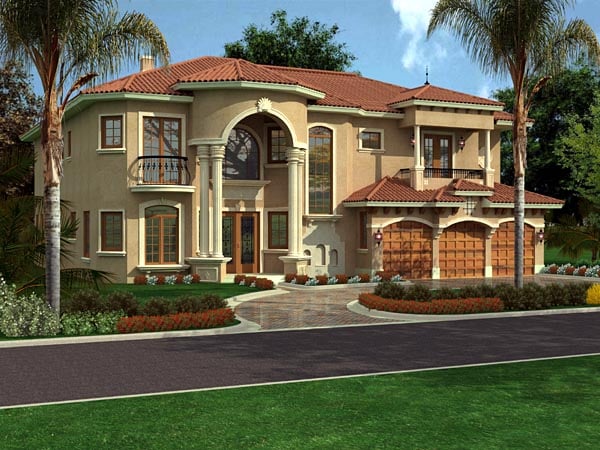 Florida Style House Plan 55788 With 5 Bed 6 Bath 3 Car Garage