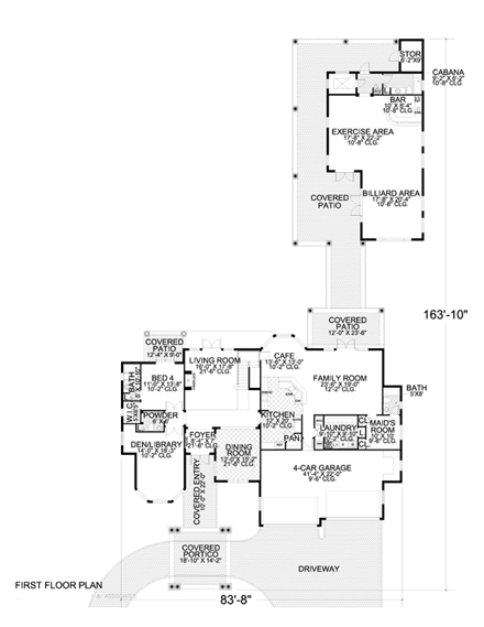 House Plan 55790 First Level Plan