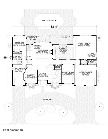 House Plan 55793 First Level Plan