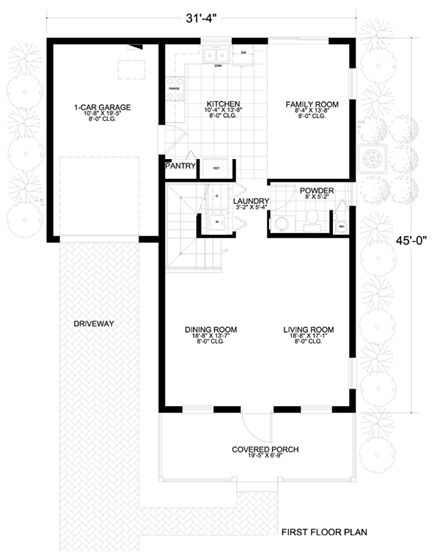 House Plan 55813 First Level Plan