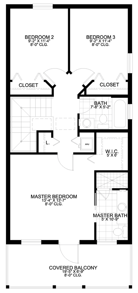 House Plan 55813 Second Level Plan