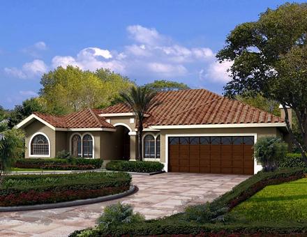 Florida One-Story Elevation of Plan 55826