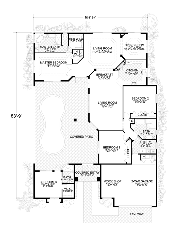 One-Story Level One of Plan 55828