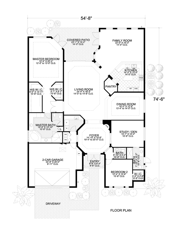 One-Story Level One of Plan 55834