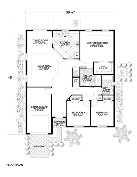 House Plan 55857 First Level Plan