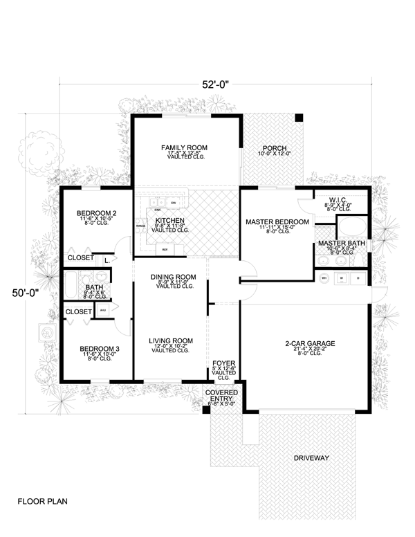 Mediterranean One-Story Level One of Plan 55858