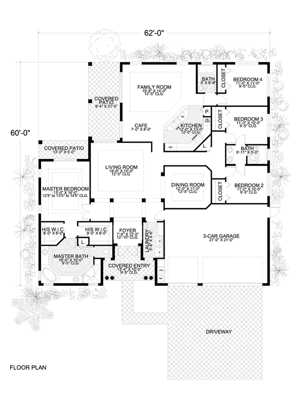 One-Story Level One of Plan 55876