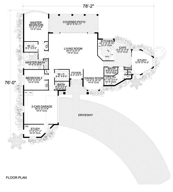 Florida One-Story Level One of Plan 55879
