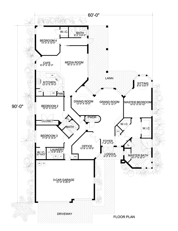 One-Story Level One of Plan 55885