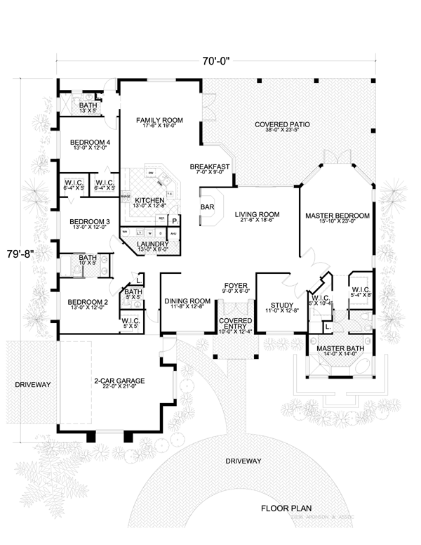 Florida One-Story Level One of Plan 55887
