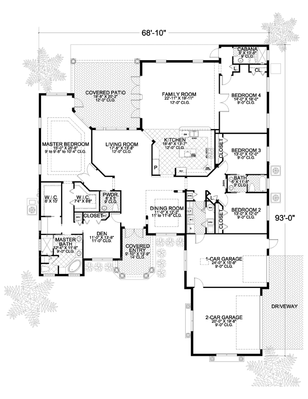One-Story Level One of Plan 55889
